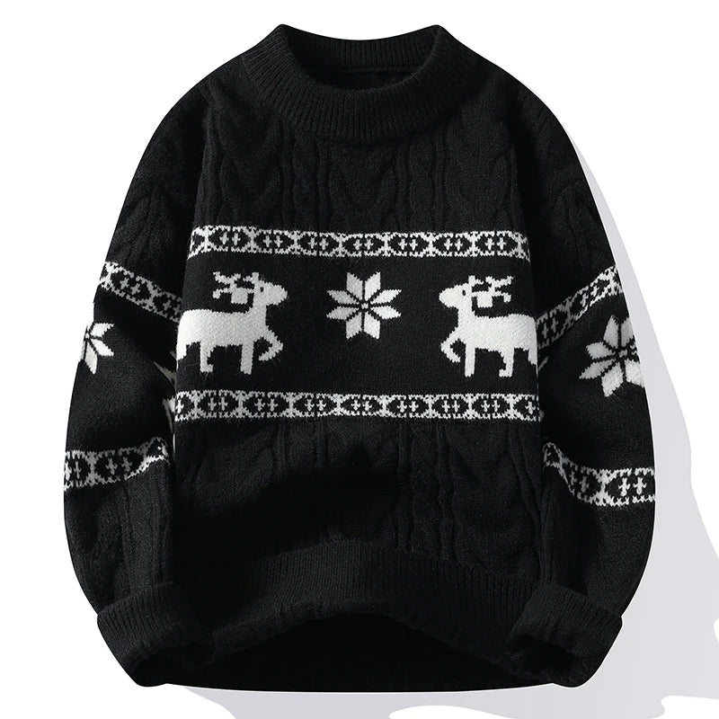 Women's reindeer knit holiday sweater