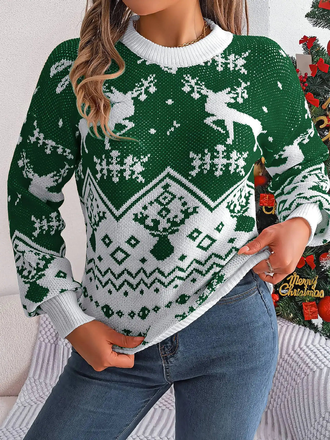 Women's reindeer Christmas sweater