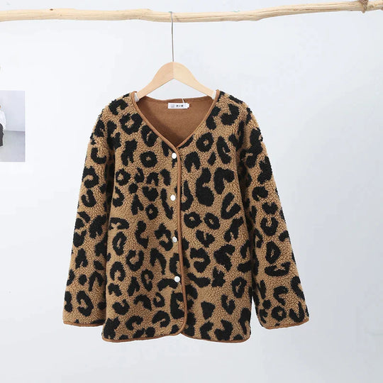 Leopard print winter jacket for women