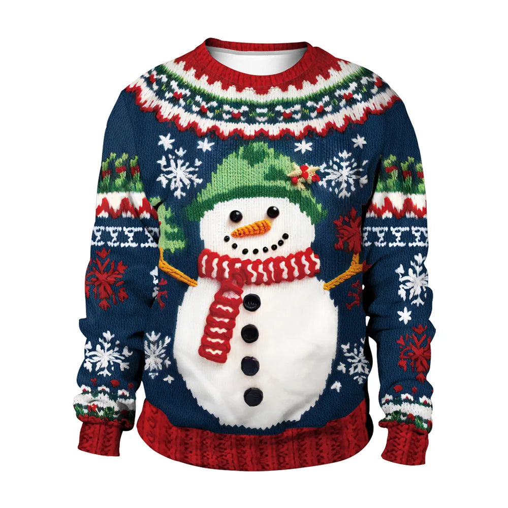 Women's festive snowman Christmas sweater