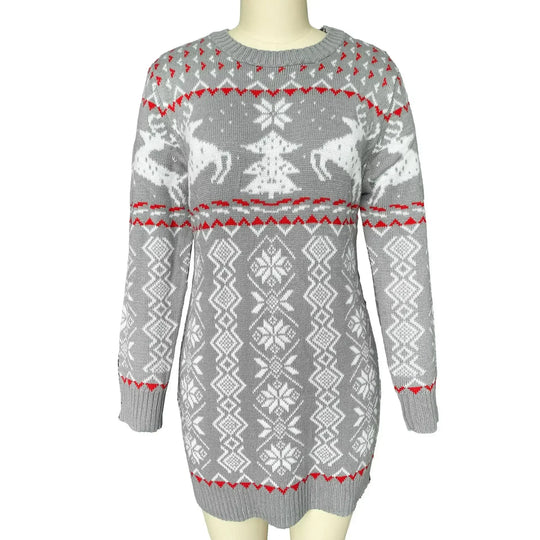 Women's holiday fair isle sweater dress