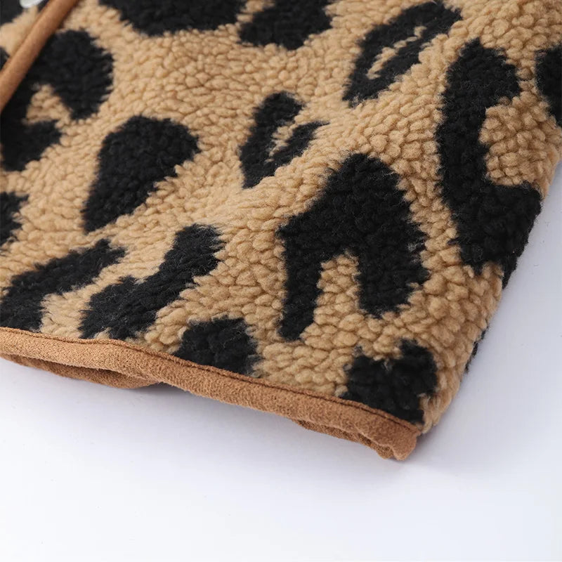 Leopard print winter jacket for women