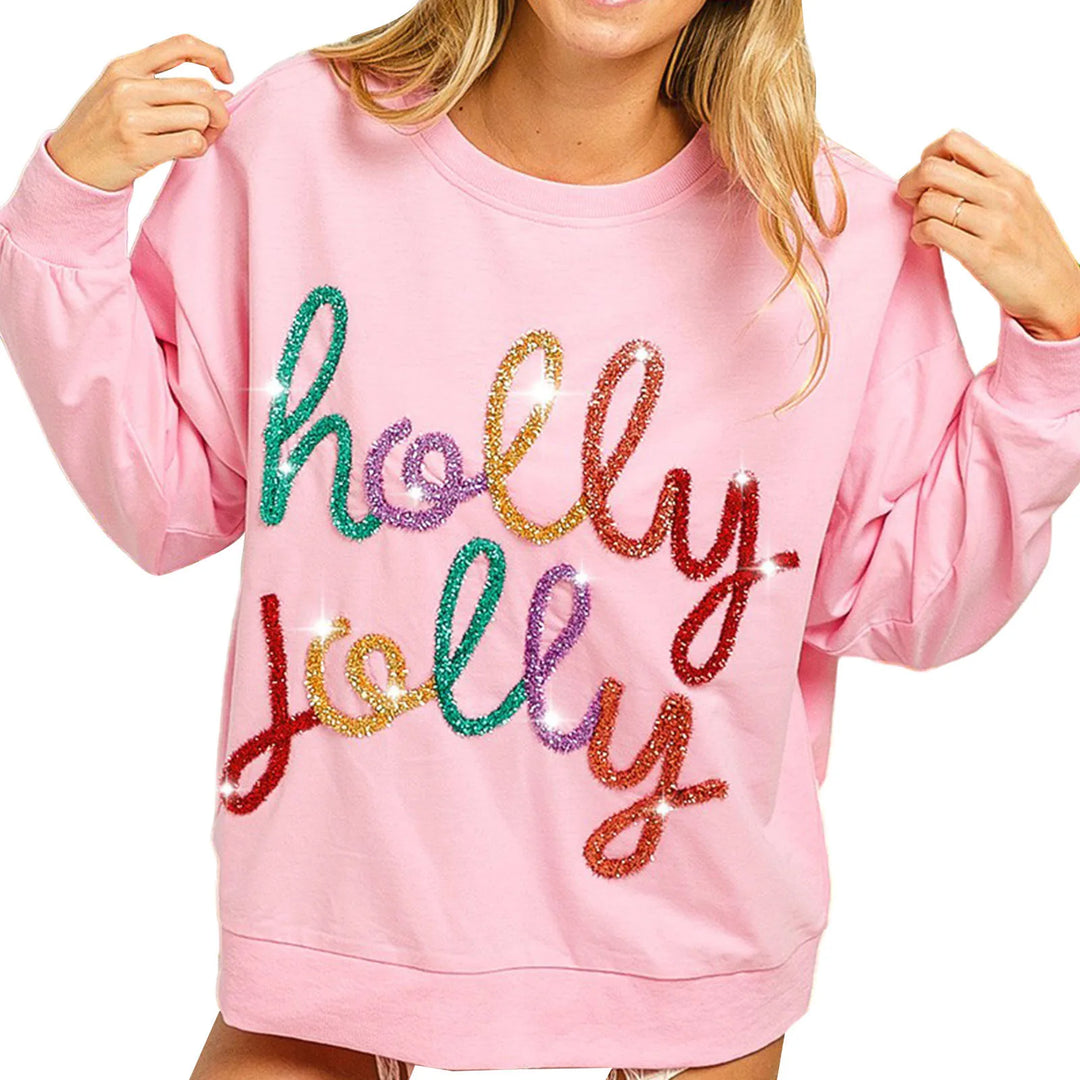 Women's holly jolly holiday sweatshirt