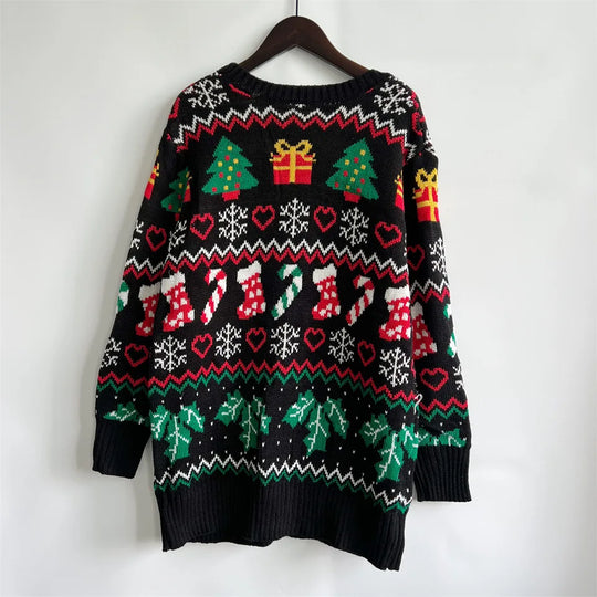 Women's Christmas cardigan with festive holiday patterns