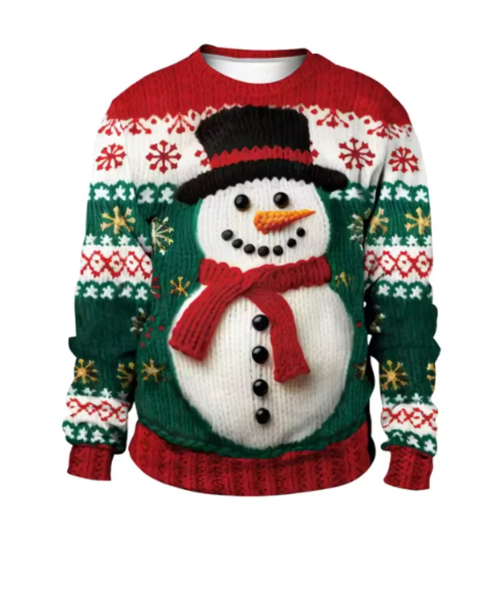 Women's festive snowman Christmas sweater