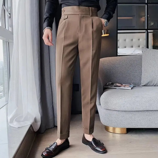 Men's High Waist Tailored Pants