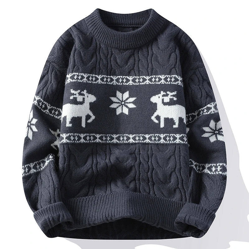 Women's reindeer knit holiday sweater