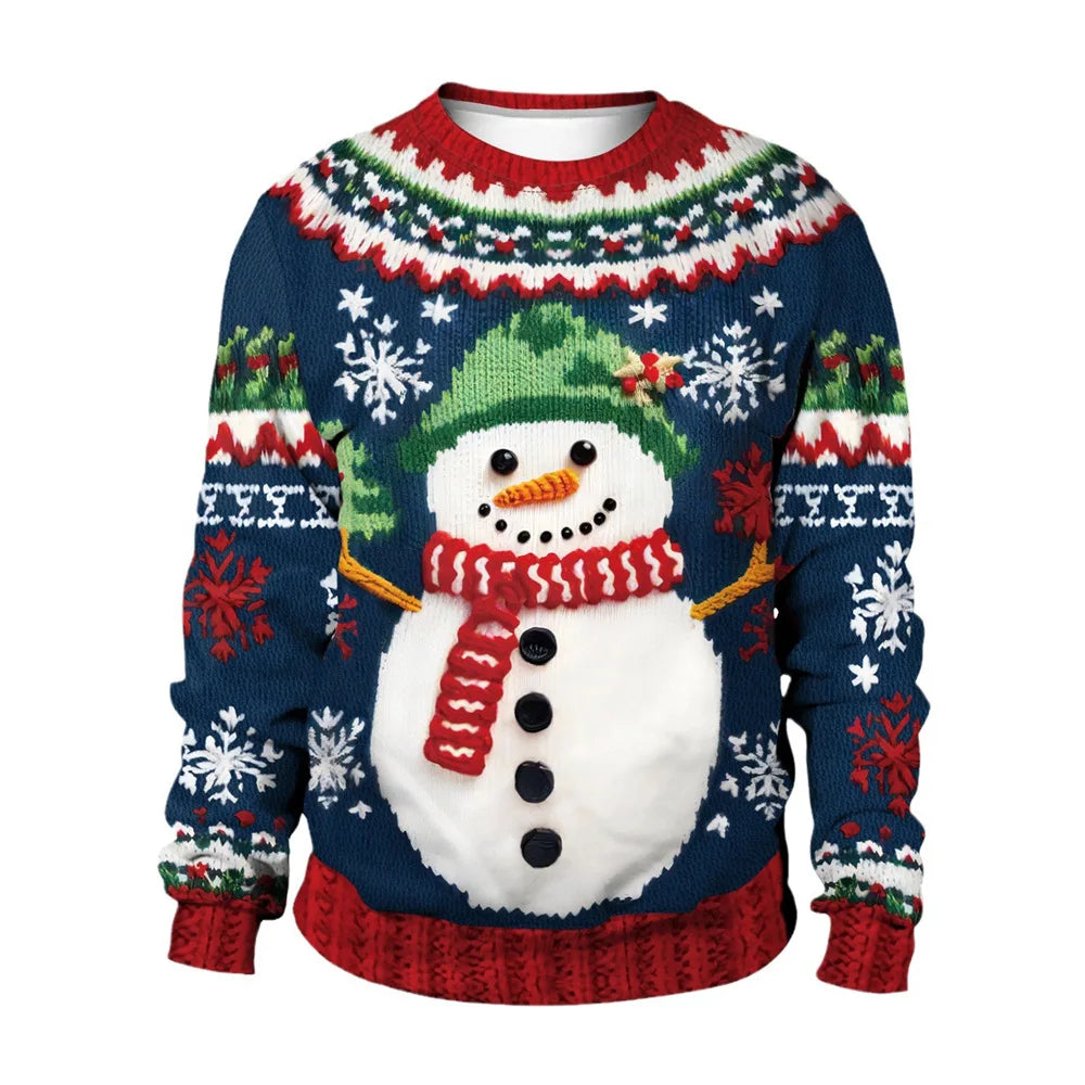 Women's festive snowman Christmas sweater