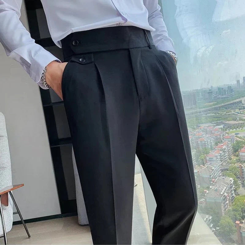 Men's High Waist Tailored Pants