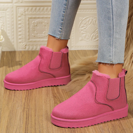 Women's autumn/winter plush slip-on flats ankle snow boots