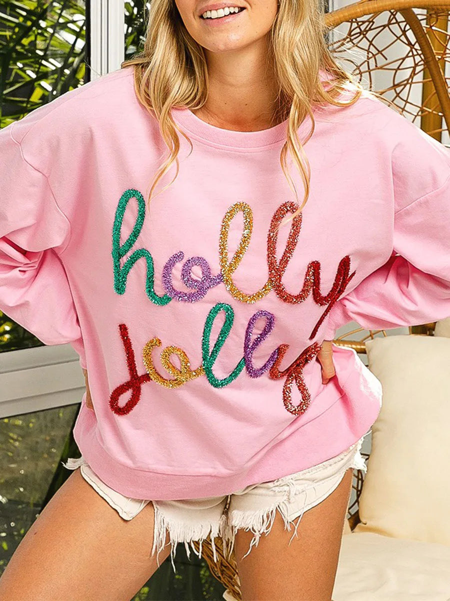 Women's holly jolly holiday sweatshirt