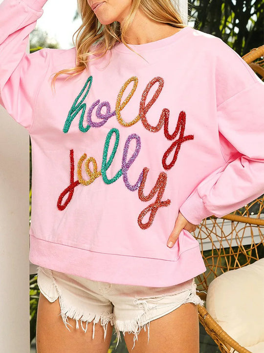 Women's holly jolly holiday sweatshirt