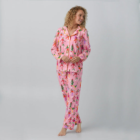 Women's pajama set with playful prints