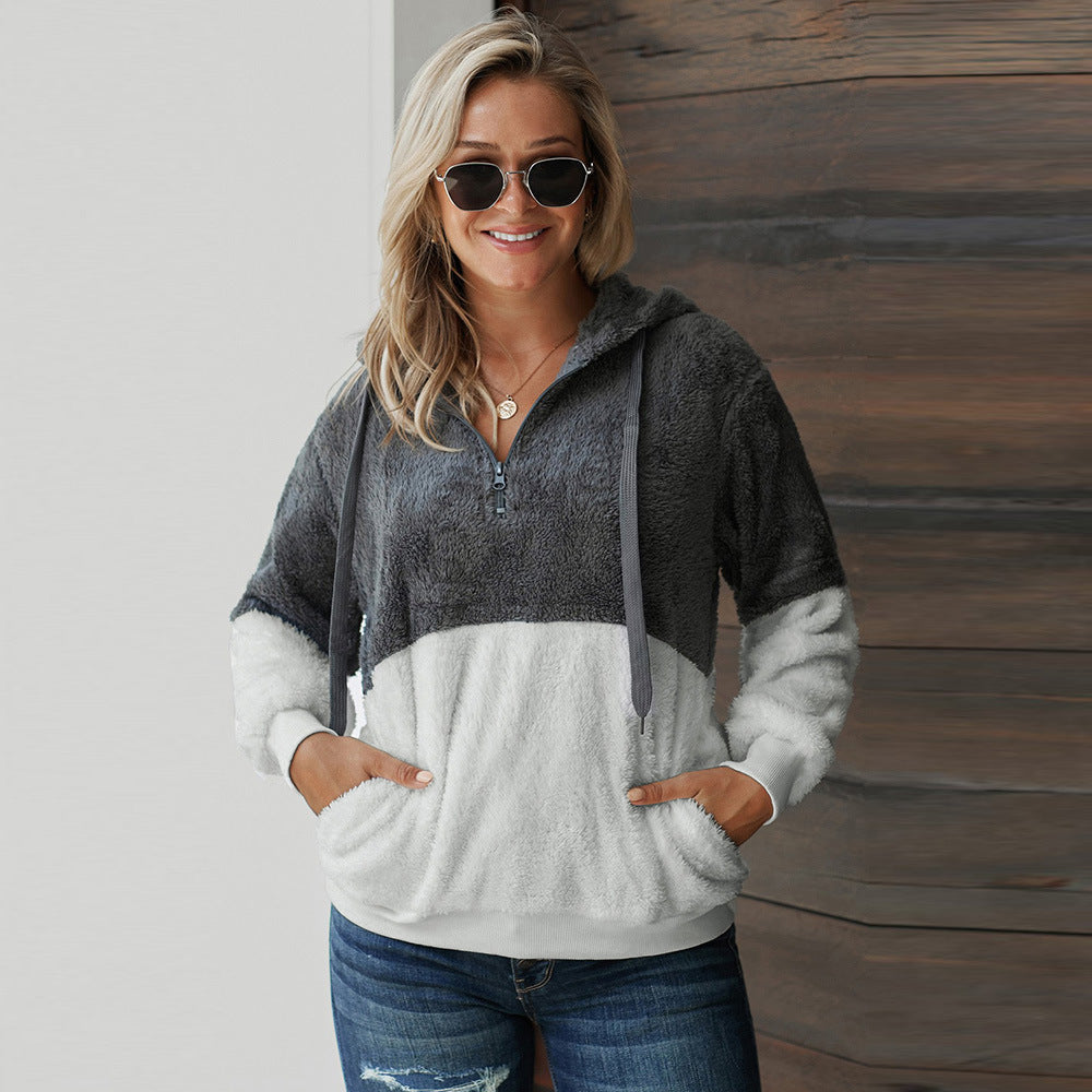 Renata - plush long-sleeve hooded sweater