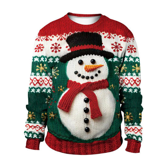 Women's festive snowman Christmas sweater