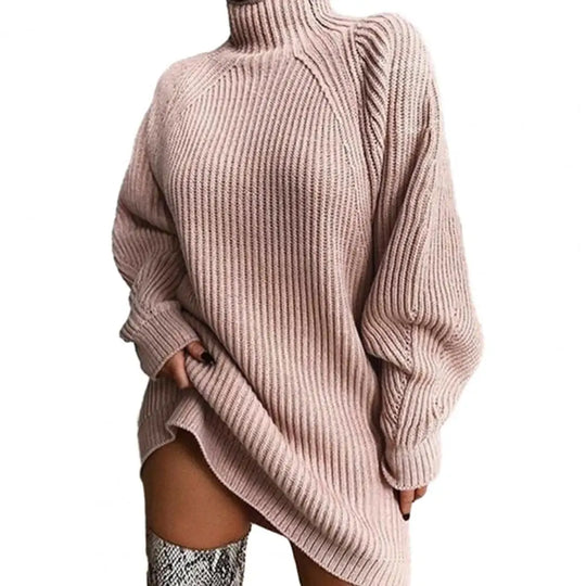 Women's autumn winter mid-length raglan sleeve sweater dress