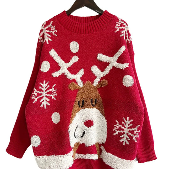 Women's reindeer holiday sweater