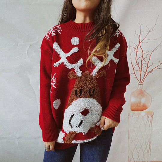 Women's reindeer holiday sweater