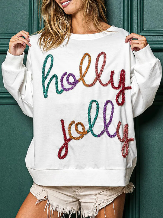 Women's holly jolly holiday sweatshirt