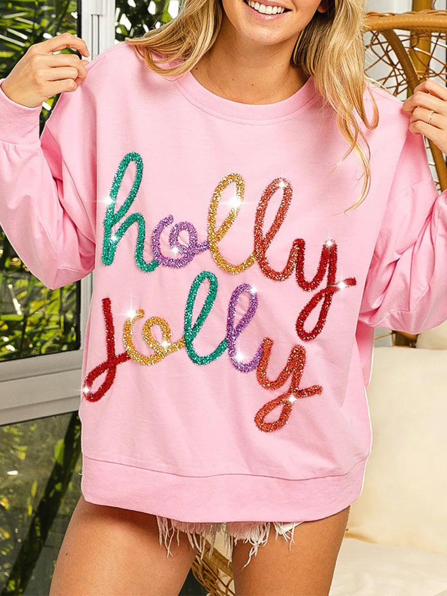 Women's holly jolly holiday sweatshirt