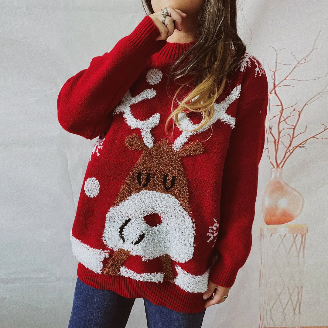 Women's reindeer holiday sweater