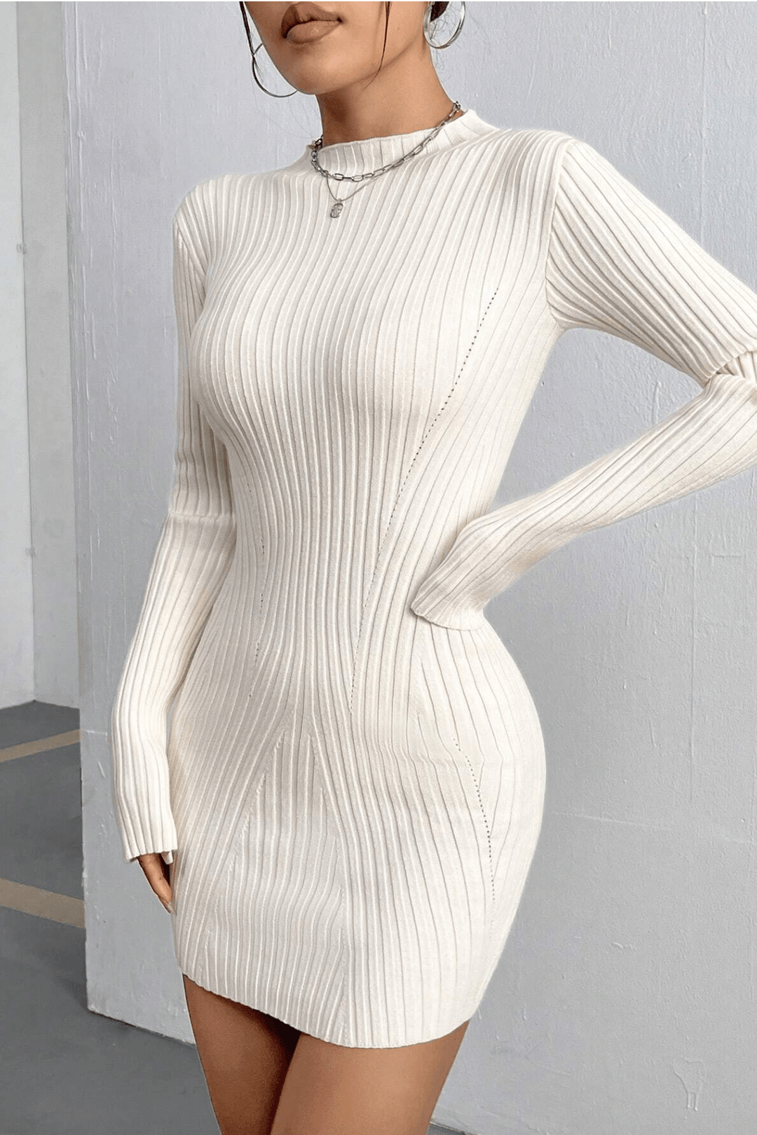 Women's ribbed bodycon mini dress