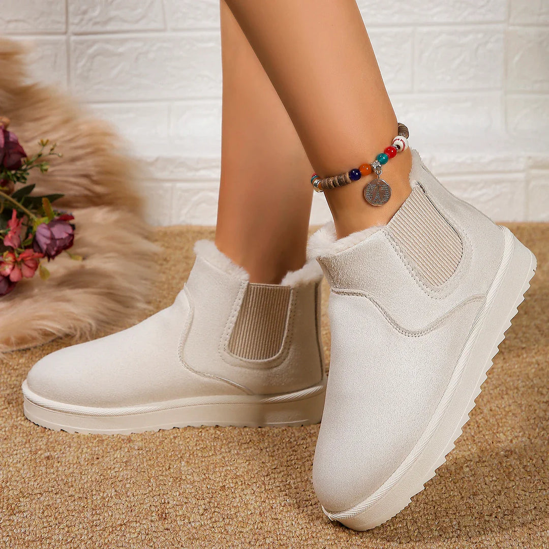 Women's autumn/winter plush slip-on flats ankle snow boots