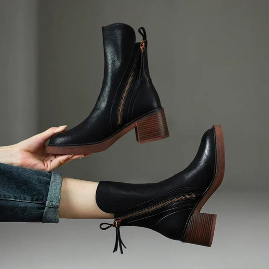 Petra - Leather Ankle Boots for Women