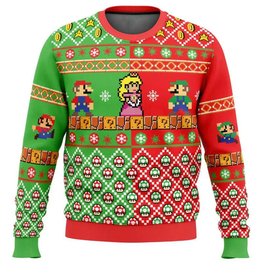 Unisex retro gaming holiday sweater