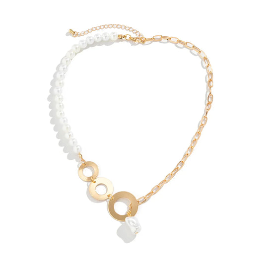 Karen - asymmetrical pearl pendant necklace