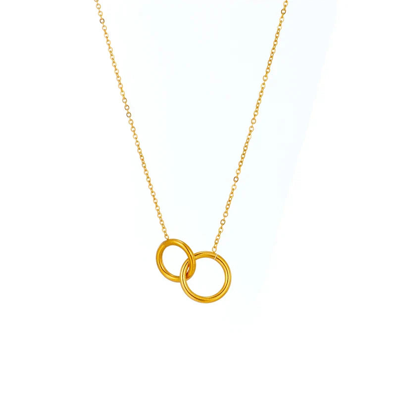 Cathy - interlocking plain ring pendant