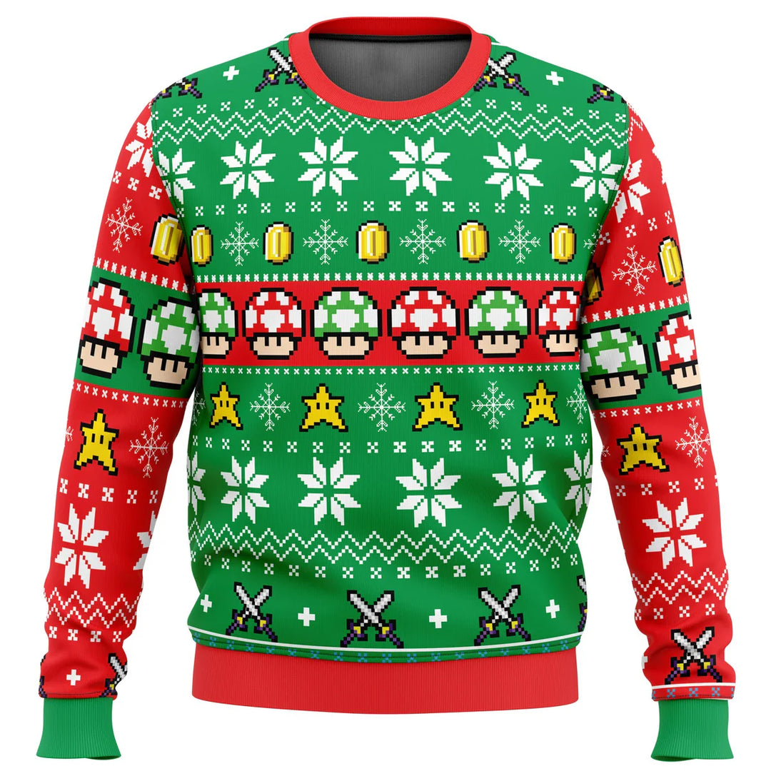 Unisex retro gaming holiday sweater