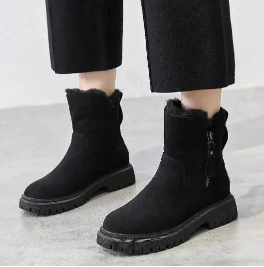 Warm velvet snow boots for women