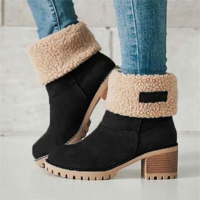 Winter mid-tube snow boots for women