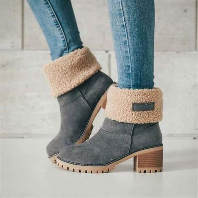 Winter mid-tube snow boots for women