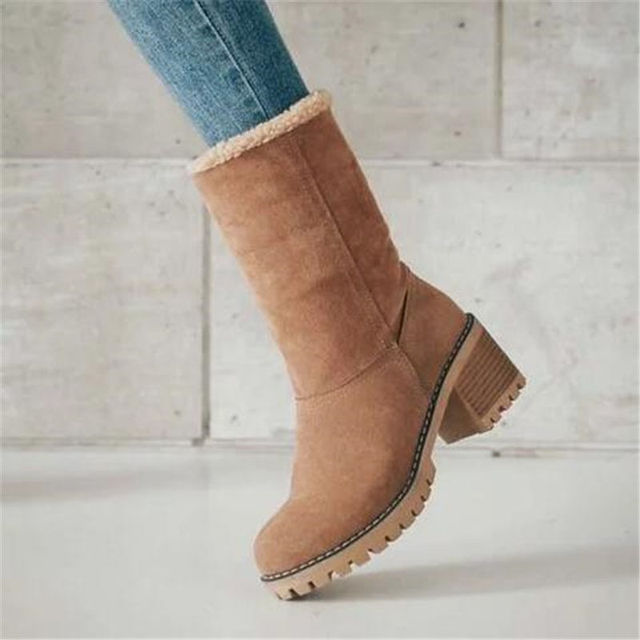 Winter mid-tube snow boots for women