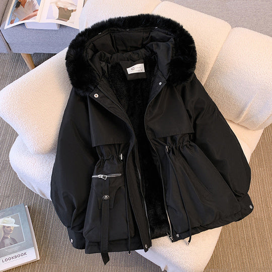 fashionable and versatile thick fur pile jacket for women