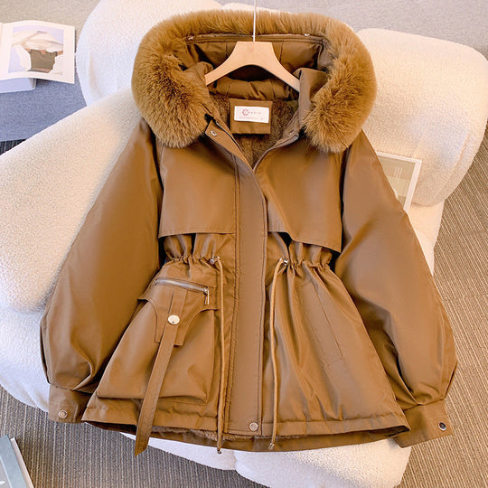 fashionable and versatile thick fur pile jacket for women