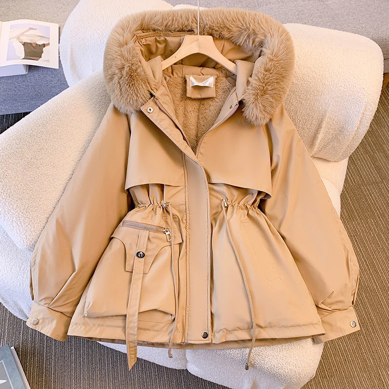 fashionable and versatile thick fur pile jacket for women