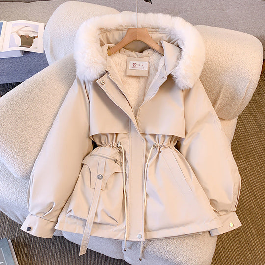 fashionable and versatile thick fur pile jacket for women