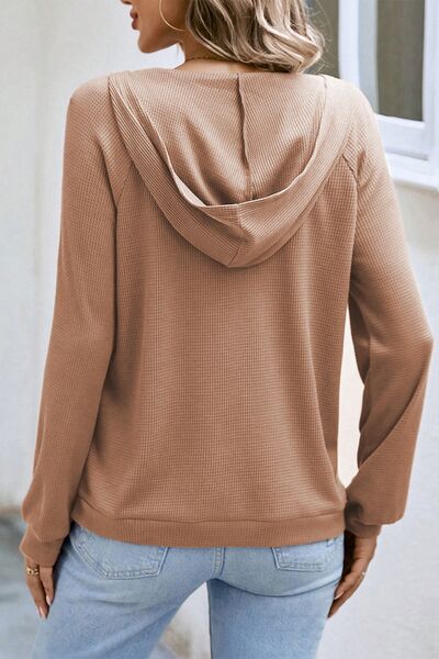 Janice - knit half zip raglan sleeve hoodie