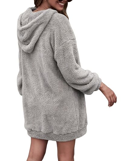 Gabriellie -  half zip dropped shoulder oversized hoodie