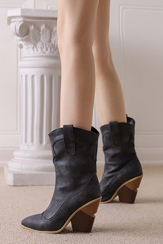 Qeebe - pointed toe western mid-calf boots