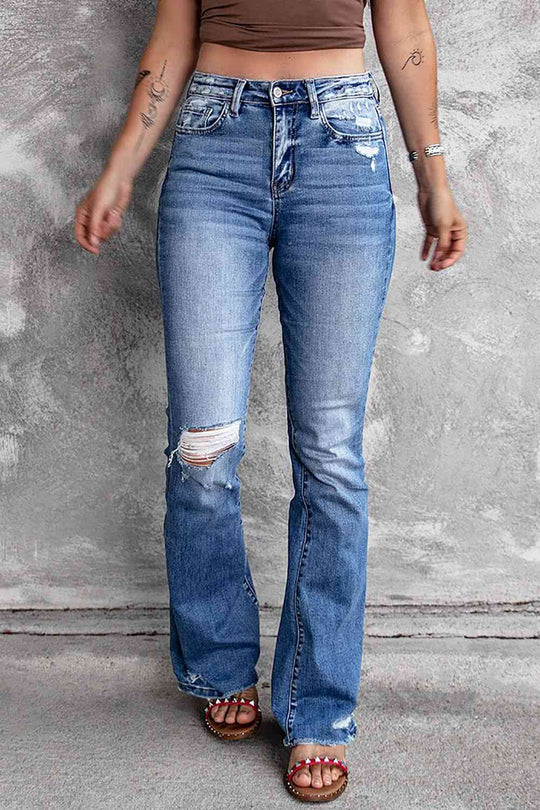 Ayana - distressed flared pants with pockets