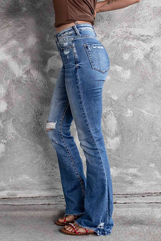 Ayana - distressed flared pants with pockets