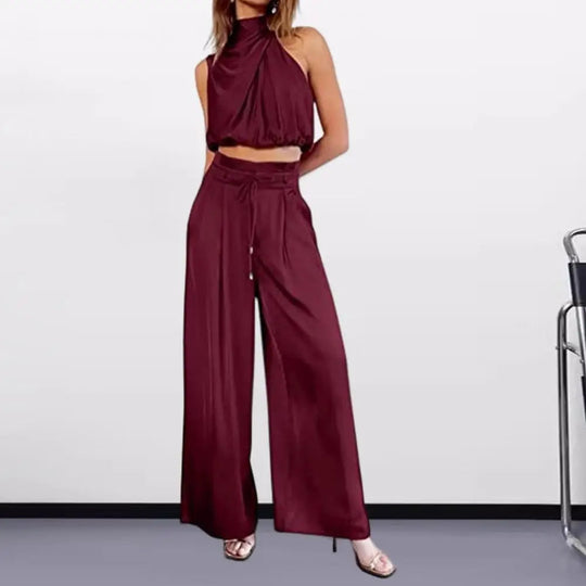 Cath - halter top and wide-leg pants