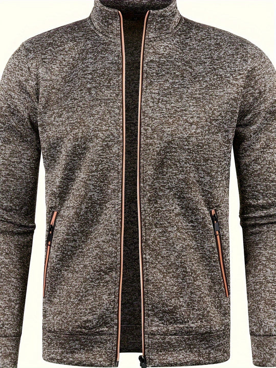 James - Elegant Mid-Stretch Zip-Up Cardigan for Men