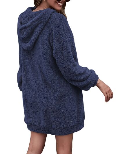 Gabriellie -  half zip dropped shoulder oversized hoodie