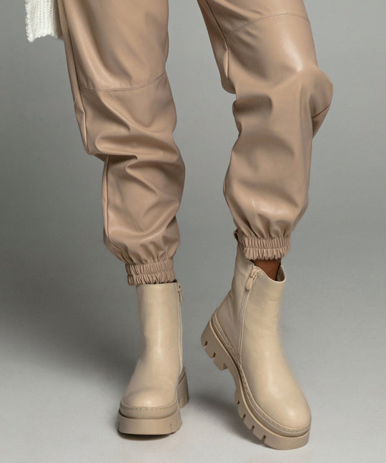 Women's beige short boots