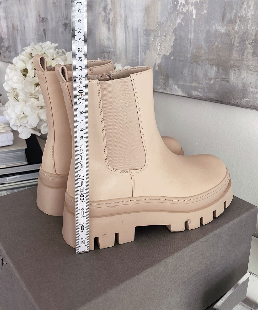 Women's beige short boots